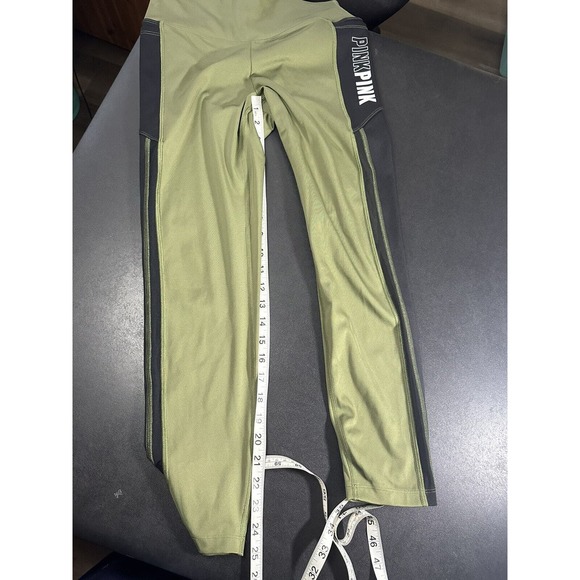 PINK Active‎ Green Striped Workout leggings women's size medium - Picture 10 of 10